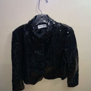 Armani Sequin Tuxedo Cropped Blazer
